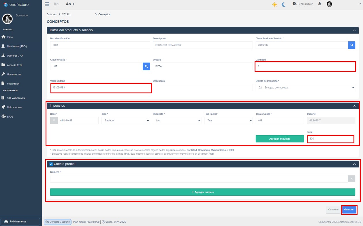 Captura módulo descarga xml - apartado de retenciones